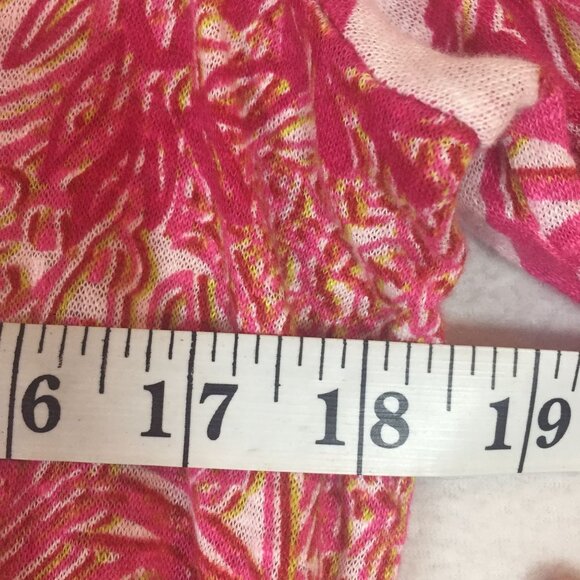 Coldwater Creek Tunic Top Womens M 10-12 Pink Floral Print Linen/Poly 3/4 Sleeve - Picture 5 of 8